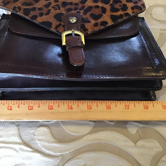 Patricia Nash Leopard Print and Brown Leather Women's Bag - Picture 3 of 10